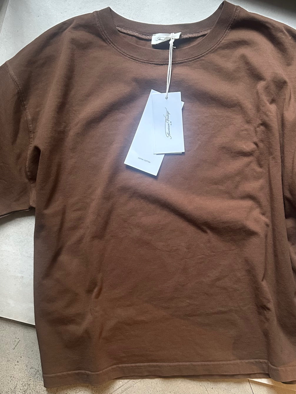 Front view of American vintage brown t-shirt Fizvalley