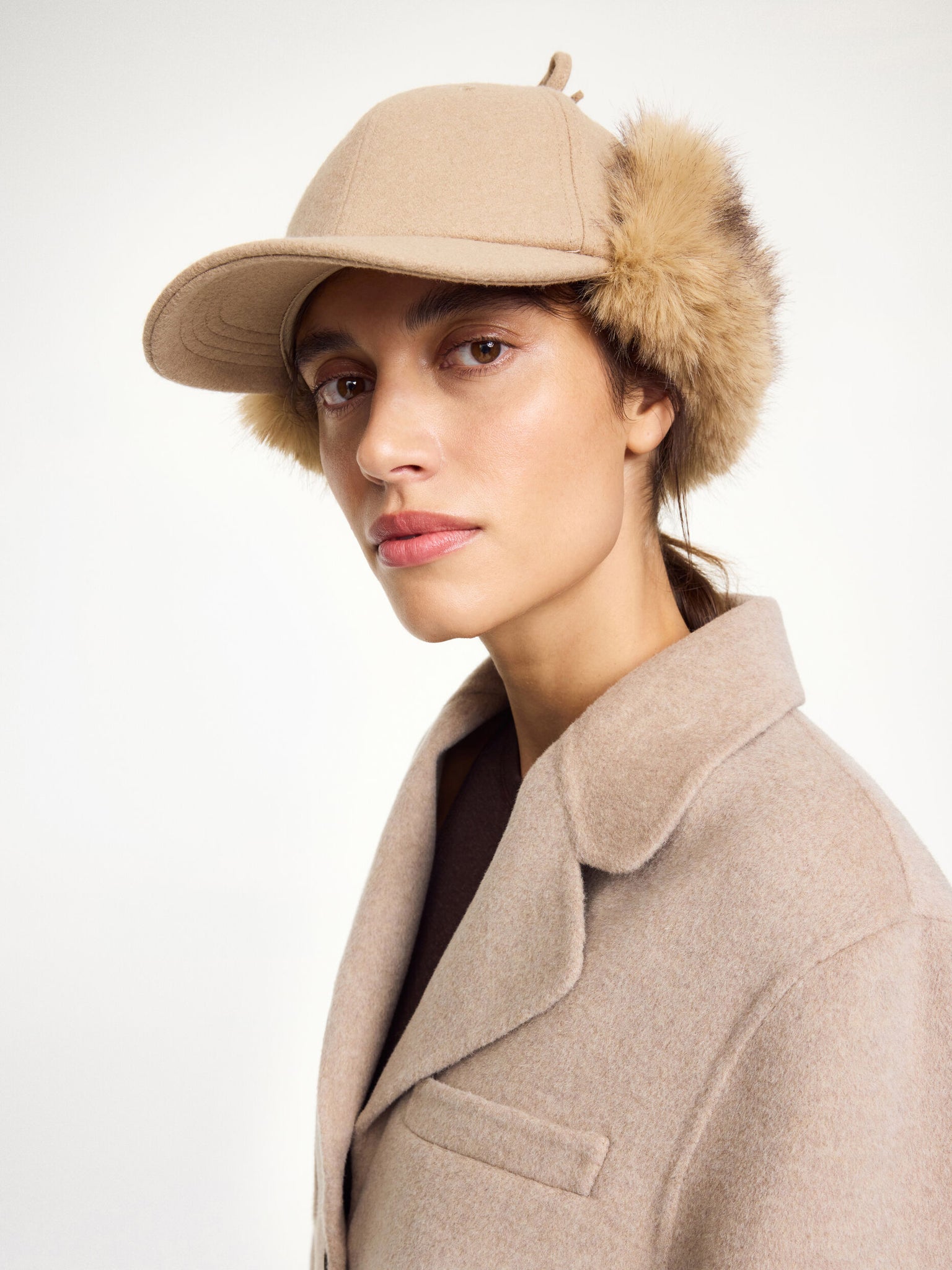 malene birger winter cap tanna keps fuskpäls